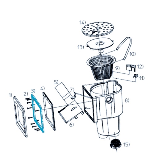 [150384] Brtveni okvir za Ocean skimmer PT, ABS, bijeli