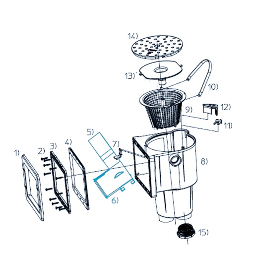 [170587] Klapna za Ocean Skimmer, ABS, bijela, komplet