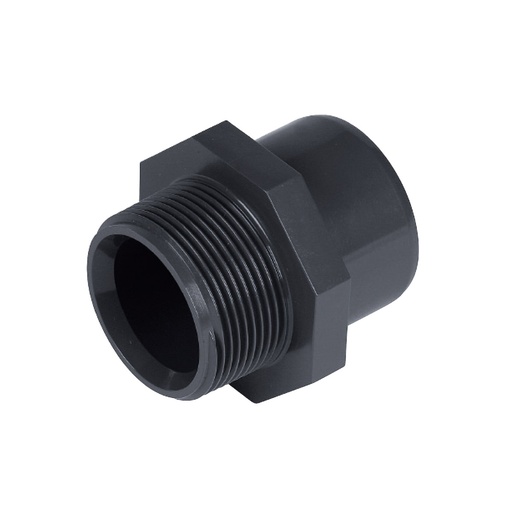 [70849] Navojni komad adapter, PVC, siva, VANJSKI spigot - muški navoj d32-R=1" BSP PN16